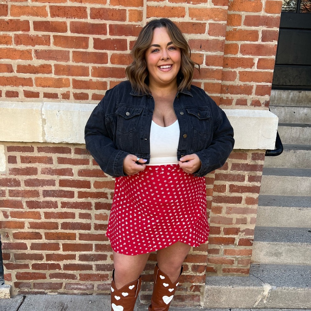 Madewell Red Polka Dot Skirt